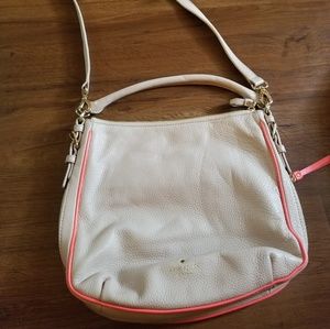 Cream/ hot pink Kate spade crossbody